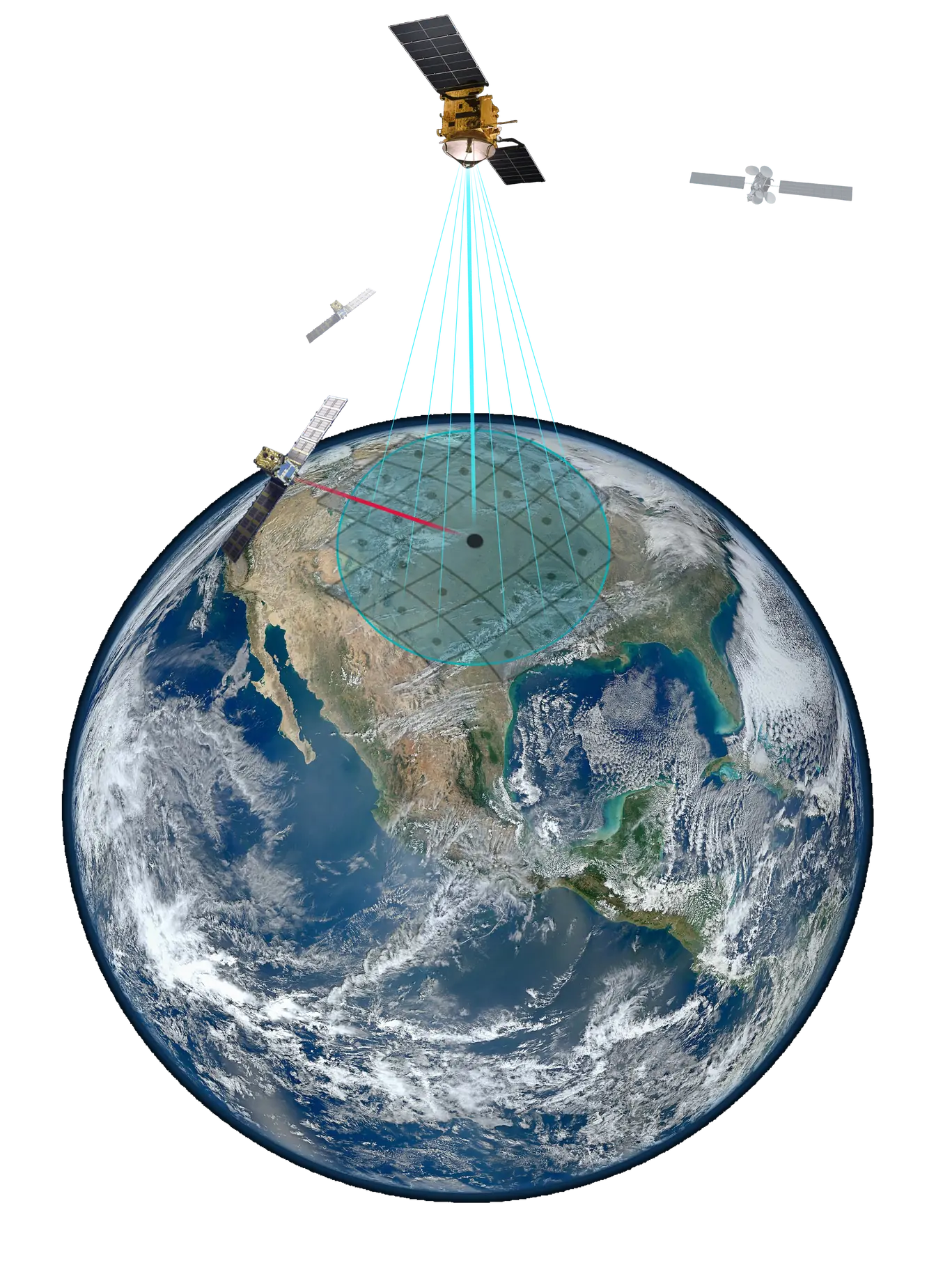 Vector casting from satellite to Earth surface